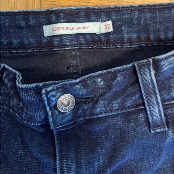 32 Short Levi’s 535 Super Skinny Jeans Dark Slight Acid Wash Black Tag‎ Stretch - Picture 5 of 7